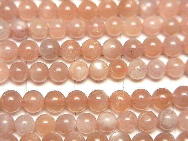 [Video] Orange Moonstone AAA- Round 4mm 1strand beads (aprx.15inch / 38cm)