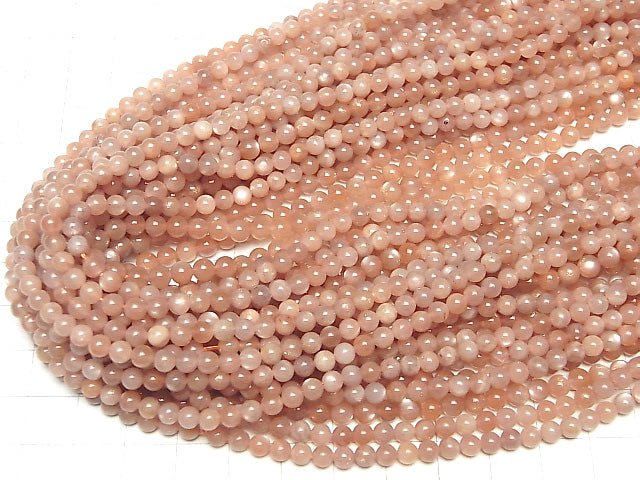[Video] Orange Moonstone AAA- Round 4mm 1strand beads (aprx.15inch / 38cm)
