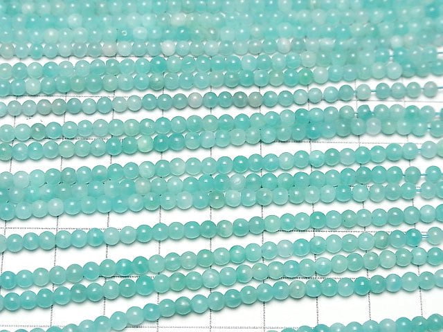 1strand $5.79! Brazil Amazonite AAA-Round 3mm 1strand beads (aprx.15inch / 38cm)