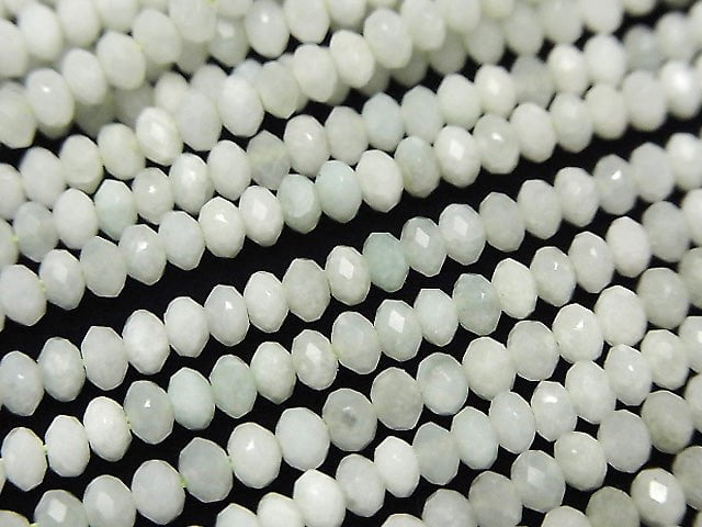 High Quality! Burma Jadeite AA ++ Faceted Button Rondelle 3 x 3 x 2 mm half or 1 strand beads (aprx.15 inch / 38 cm)