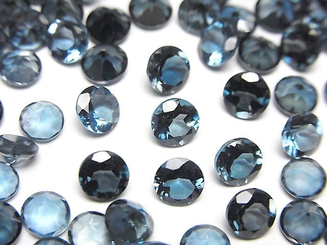 [Video]High Quality London Blue Topaz AAA Loose stone Round Faceted 5x5mm 3pcs