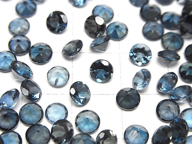 [Video]High Quality London Blue Topaz AAA Loose stone Round Faceted 5x5mm 3pcs