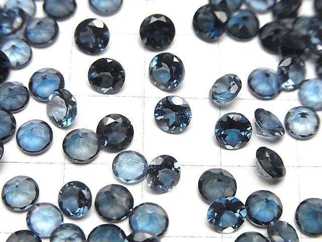 [Video]High Quality London Blue Topaz AAA Loose stone Round Faceted 5x5mm 3pcs