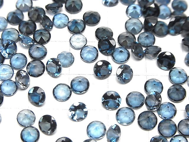 [Video]High Quality London Blue Topaz AAA Loose stone Round Faceted 5x5mm 3pcs