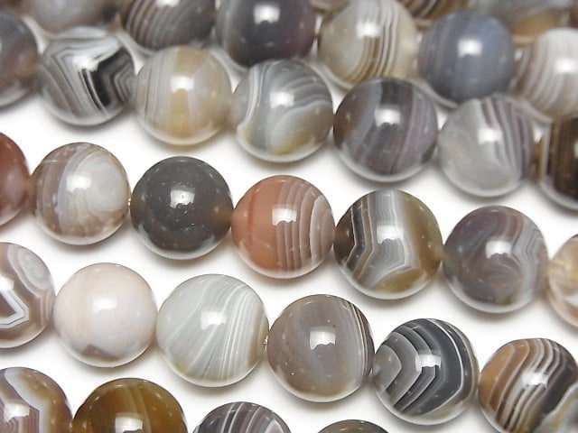 Botswana Agate  Round 10mm half or 1strand beads (aprx.15inch/37cm)