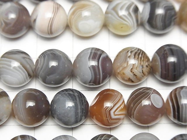 Botswana Agate  Round 10mm half or 1strand beads (aprx.15inch/37cm)