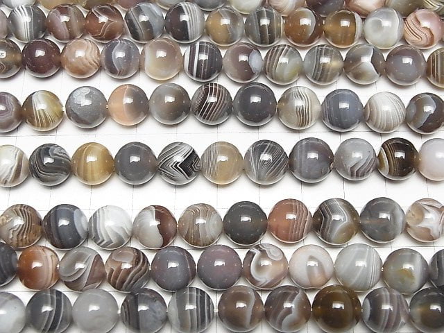 Botswana Agate  Round 10mm half or 1strand beads (aprx.15inch/37cm)