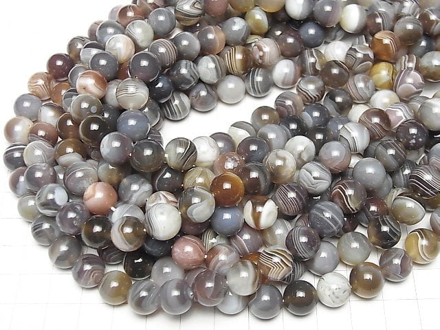 Botswana Agate  Round 10mm half or 1strand beads (aprx.15inch/37cm)