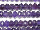 [Video]High Quality! Amethyst AAA- Faceted Button Rondelle 8x8x6mm half or 1strand beads (aprx.15inch/37cm)