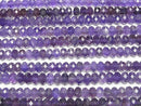 [Video]High Quality! Amethyst AAA- Faceted Button Rondelle 8x8x6mm half or 1strand beads (aprx.15inch/37cm)