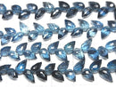 [Video]High Quality London Blue Topaz AAA Flower Bud Faceted Briolette Half Strand 1strand beads (aprx.5inch/13cm)