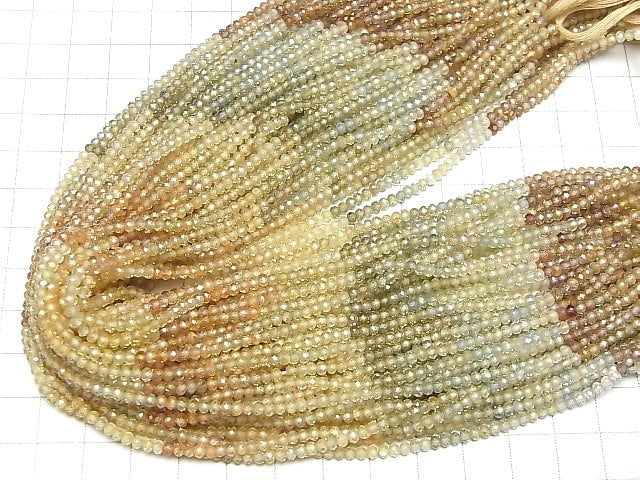 [Video]High Quality Natural Multi-color Zircon AAA Faceted Button Rondelle 3x3x1.5mm half or 1strand beads (aprx.11inch/28cm)