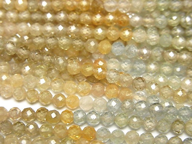 [Video]High Quality! Natural Multicolor Zircon AAA- Faceted Round 3.5mm half or 1strand beads (aprx.12inch/30cm)