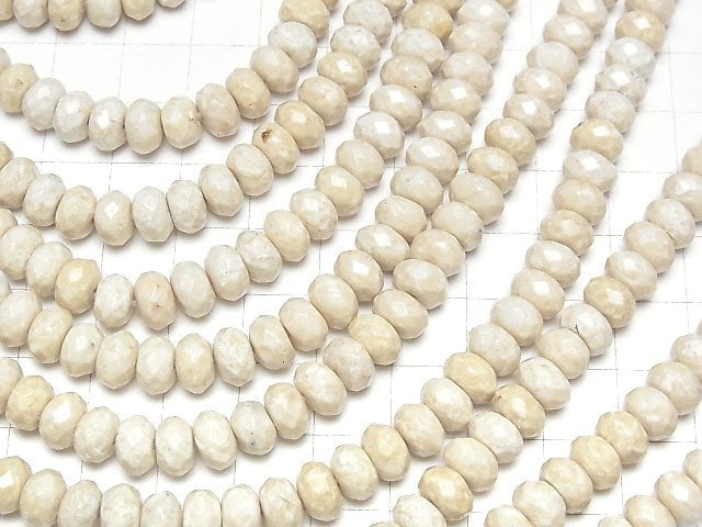 [Video] Riverstone Faceted Button Roundel 8x8x4mm half or 1strand beads (aprx.15inch / 38cm)