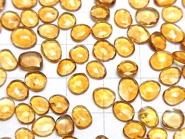 [Video] High Quality Citrine AAA- Undrilled Freeform Single Sided Rose Cut 5pcs