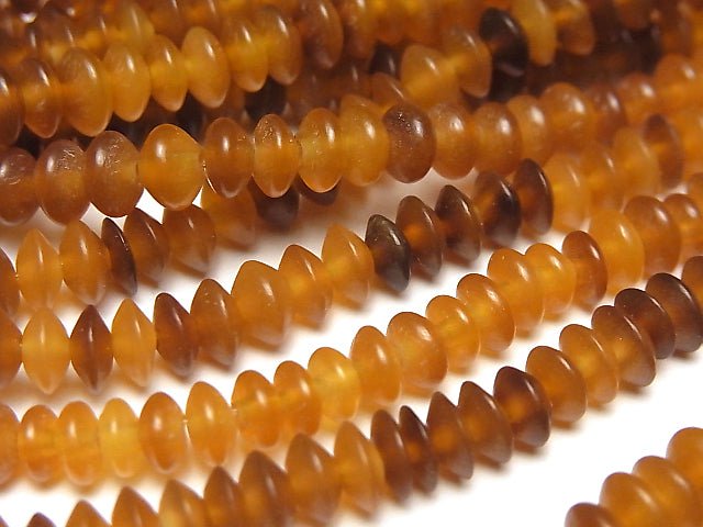 1strand $5.79! Buffalo Horn Roundel 6x6x3 Brown 1strand beads (aprx.15inch / 38cm)