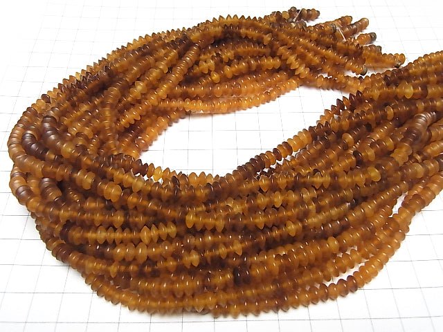 1strand $5.79! Buffalo Horn Roundel 6x6x3 Brown 1strand beads (aprx.15inch / 38cm)