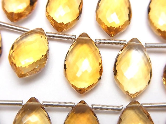 [Video] MicroCut High Quality Citrine AAA+ Marquise Faceted Briolette half or 1strand (10pcs)