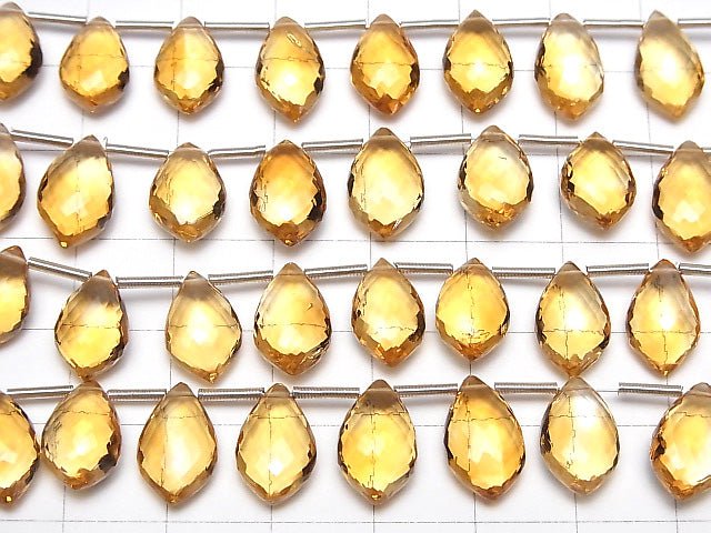 [Video] MicroCut High Quality Citrine AAA+ Marquise Faceted Briolette half or 1strand (10pcs)