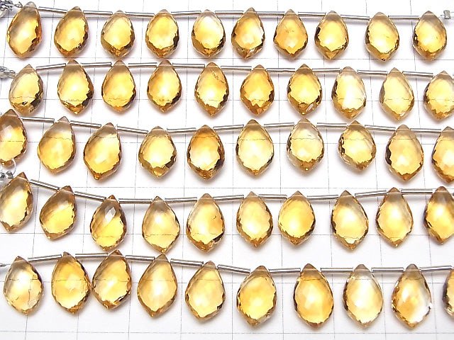 [Video] MicroCut High Quality Citrine AAA+ Marquise Faceted Briolette half or 1strand (10pcs)