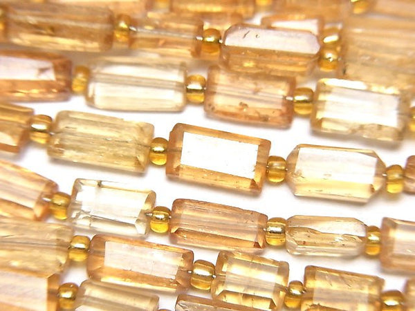 [Video]High Quality Imperial Topaz AA+ Faceted Rectangle 1strand beads (aprx.7inch/18cm)