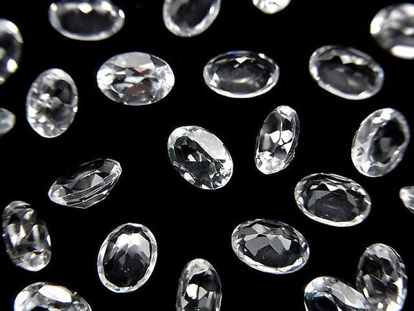 [Video]High Quality White Topaz AAA Loose stone Oval Faceted 7x5mm 5pcs