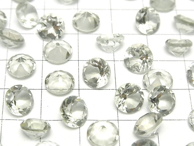 [Video]High Quality Green Amethyst AAA Loose stone Round Faceted 8x8mm 5pcs