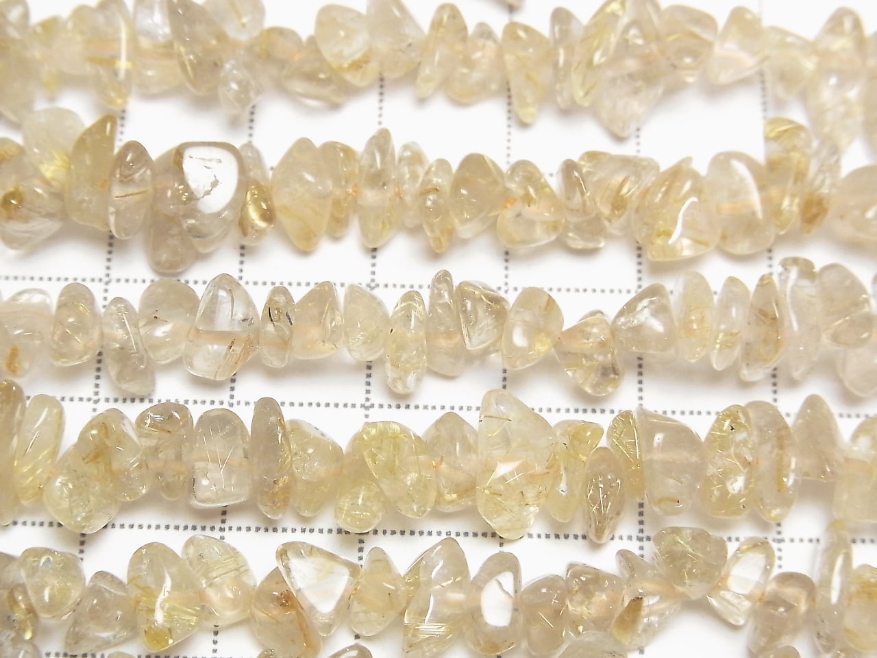 1strand $6.79! Rutilated Quartz AA++ Chips (Small Nugget ) 1strand beads (aprx.15inch/38cm)