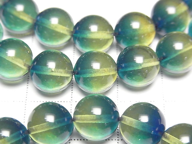 [Video] Blue Green Amber Round 10mm Bracelet