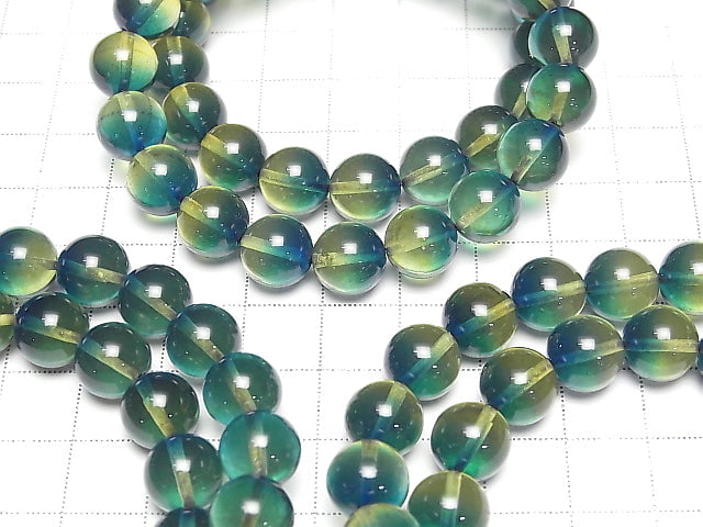 [Video] Blue Green Amber Round 10mm Bracelet