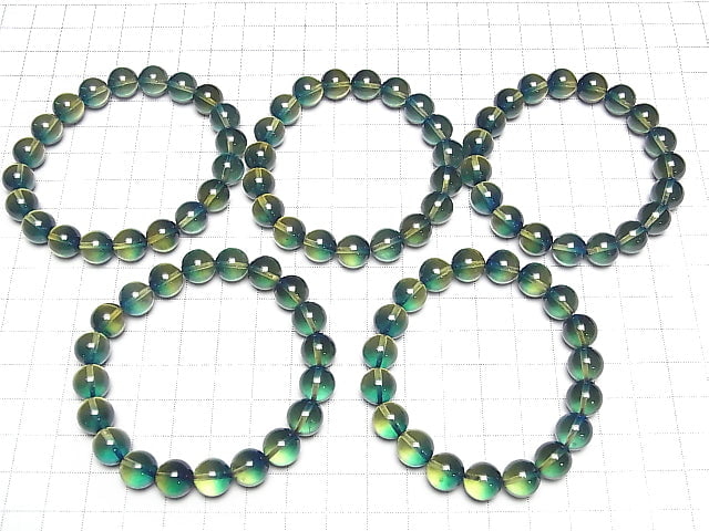 [Video] Blue Green Amber Round 10mm Bracelet