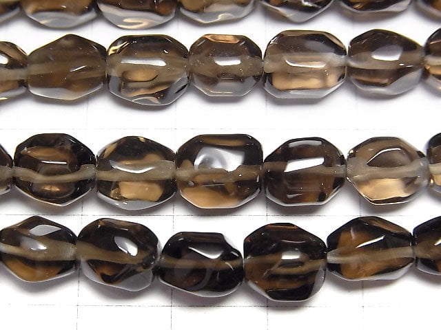 [Video]Smoky Quartz AA++ Faceted Nugget 1strand beads (aprx.15inch/37cm)