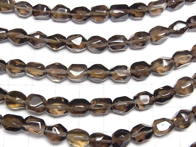 [Video]Smoky Quartz AA++ Faceted Nugget 1strand beads (aprx.15inch/37cm)