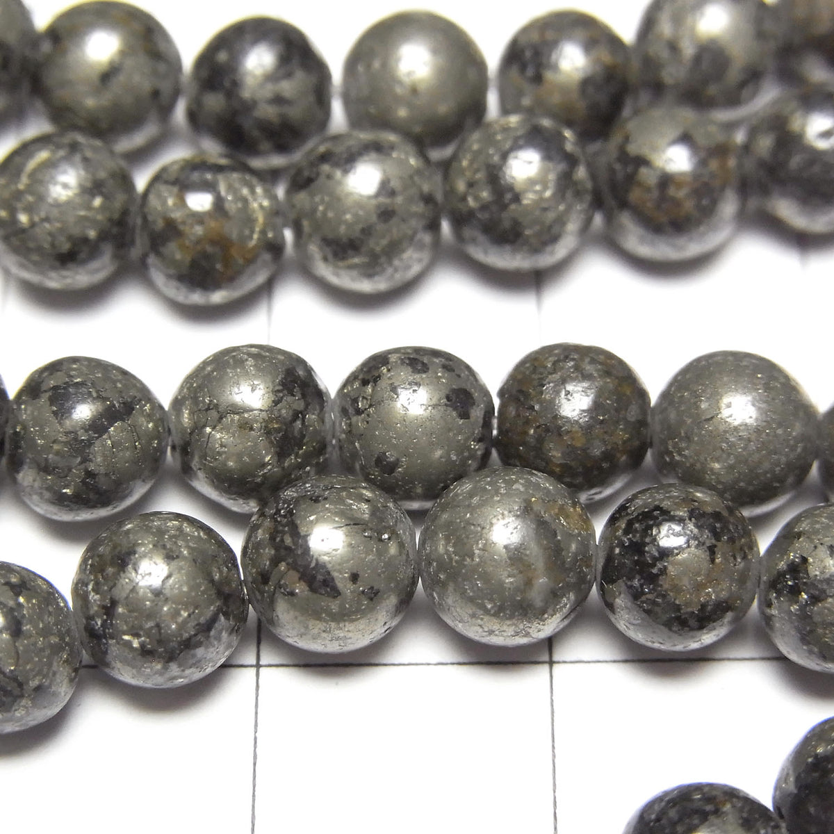 MatrixPyrite Round 6mm 1strand beads (aprx.15inch/36cm)