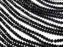 High Quality! Black Tourmaline AA ++ Faceted Button Rondelle 6 x 6 x 4 mm half or 1 strand beads (aprx.15 inch / 37 cm)