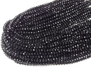 High Quality! Black Tourmaline AA ++ Faceted Button Rondelle 6 x 6 x 4 mm half or 1 strand beads (aprx.15 inch / 37 cm)