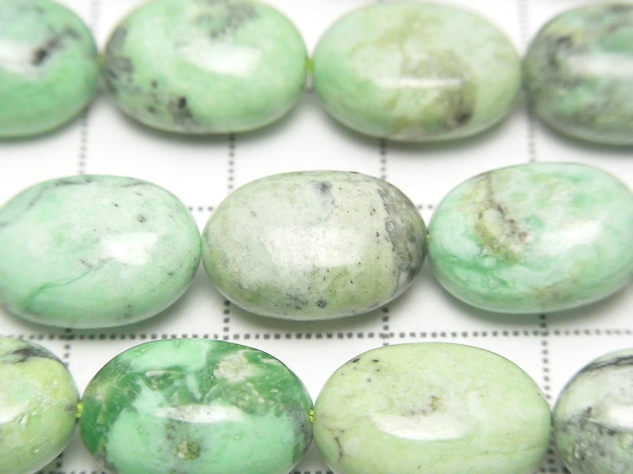 蒙古瓦麗石橢圓形 14x10mm 半串或 1 串珠子 (約 15 英吋/38 公分)