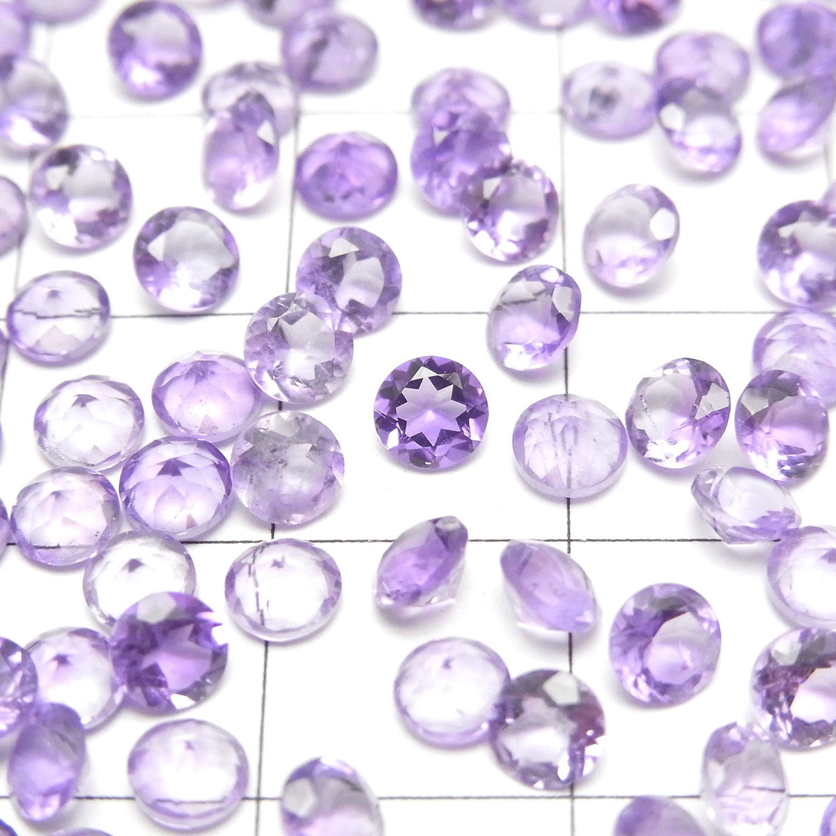 高品質紫水晶 AAA 未鑽孔圓形刻面 4x4mm 10顆 3.39美元！