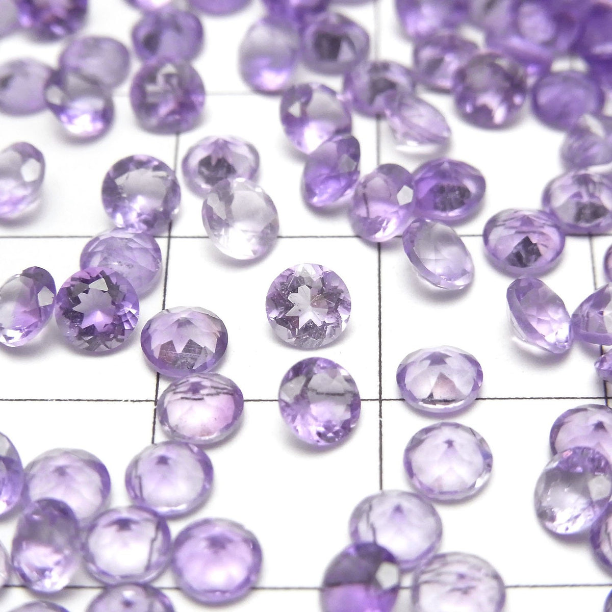 高品質紫水晶 AAA 未鑽孔圓形刻面 4x4mm 10顆 3.39美元！