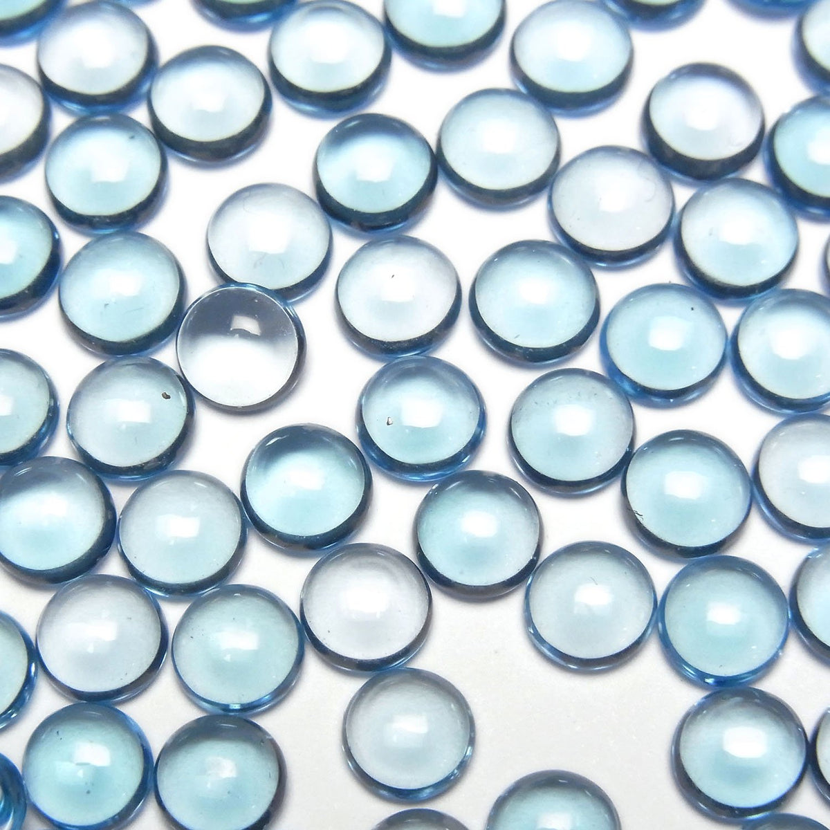 High Quality Swiss Blue Topaz AAA Round Cabochon 6x6mm 2pcs