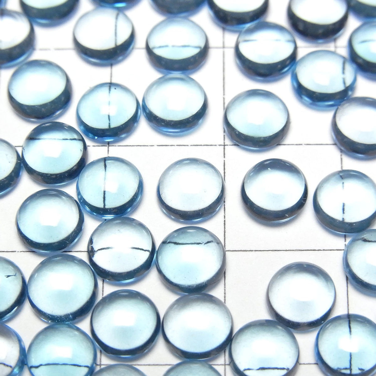 High Quality Swiss Blue Topaz AAA Round Cabochon 6x6mm 2pcs