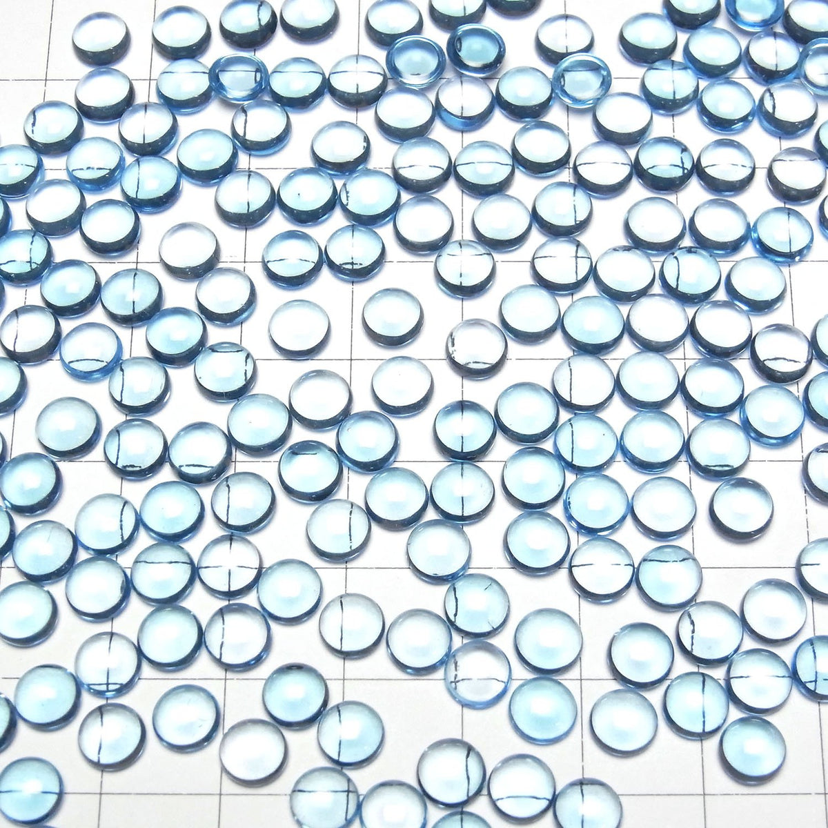 High Quality Swiss Blue Topaz AAA Round Cabochon 6x6mm 2pcs