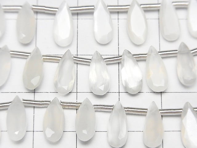 [Video] 1strand $29.99! High Quality White Moonstone AAA - Pear shape Faceted 12 x 5 x 3 mm 1 strand (20 pcs)