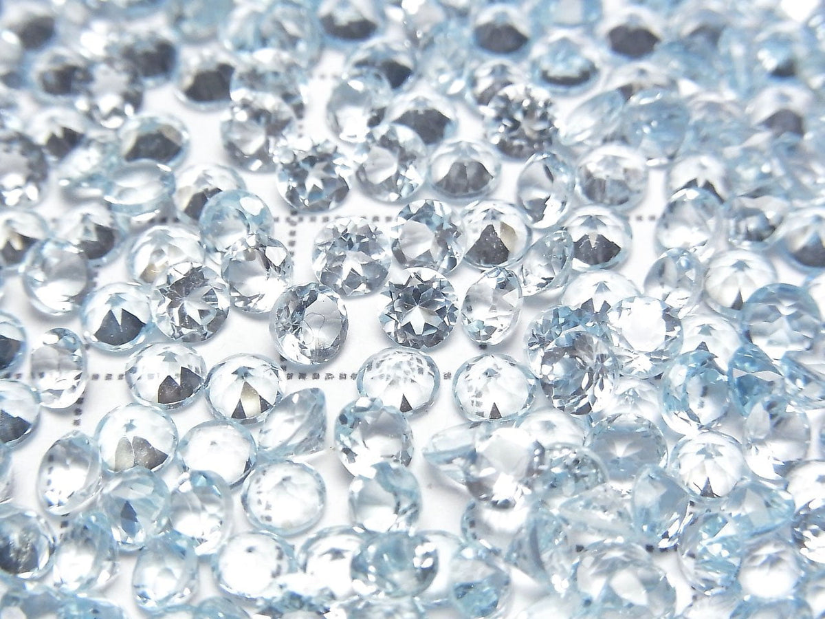 High Quality Sky Blue Topaz AAA Loose stone Round Faceted 4x4mm 10pcs