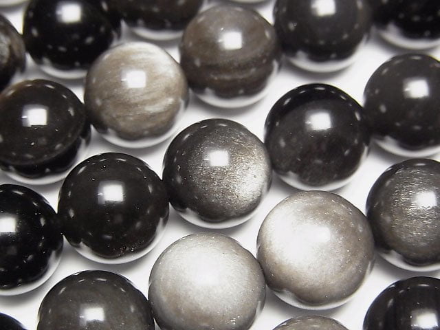 1strand $7.79! Silver Sheen Obsidian AAA Round 12mm 1strand beads (aprx.15inch / 36cm)