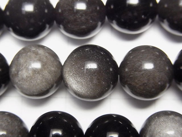 1strand $7.79! Silver Sheen Obsidian AAA Round 12mm 1strand beads (aprx.15inch / 36cm)