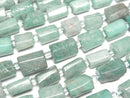 [Video]Amazonite AA Rough Tube -Faceted Nugget 1strand beads (aprx.15inch/37cm)