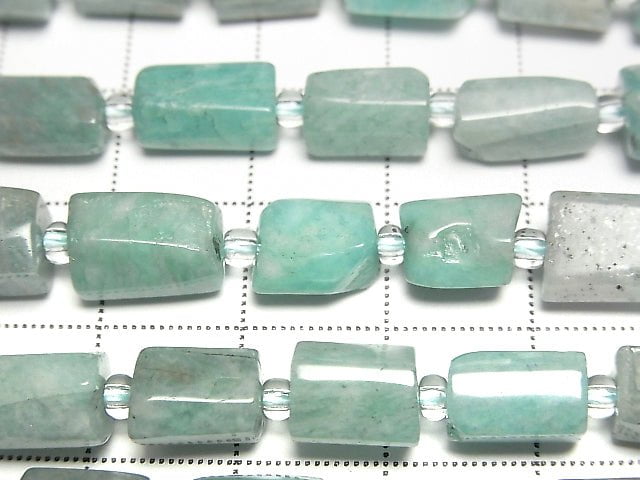 [Video]Amazonite AA Rough Tube -Faceted Nugget 1strand beads (aprx.15inch/37cm)