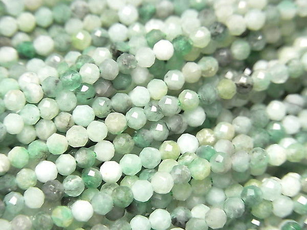 [Video]High Quality! Brazilian Emerald AA+ Faceted Round 2mm 1strand beads (aprx.15inch/37cm)