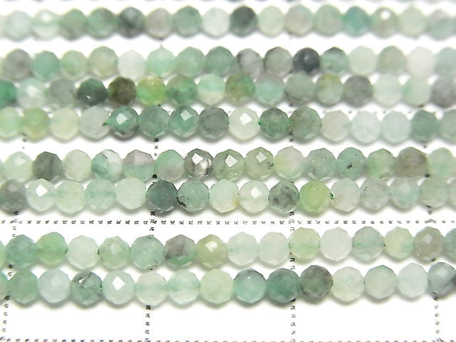 [Video]High Quality! Brazilian Emerald AA+ Faceted Round 2mm 1strand beads (aprx.15inch/37cm)